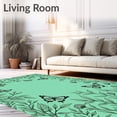 thumbnail image 2 of ODIKA 5'x7' Machine Washable Non-Slip Area Rug, Enchanted Botanical Insect Floral Vine High Traffic Rug, Green, 467383, 2 of 7