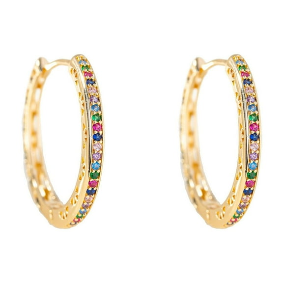 Sdmnsg-T Stunning Austrian Crystal Hollow Hoop Earrings for Women Fashion 14K Gold Plated Hypoallergenic Jewelry Gift