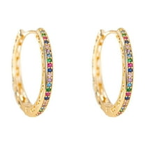 Sdmnsg-T Stunning Austrian Crystal Hollow Hoop Earrings for Women Fashion 14K Gold Plated Hypoallergenic Jewelry Gift