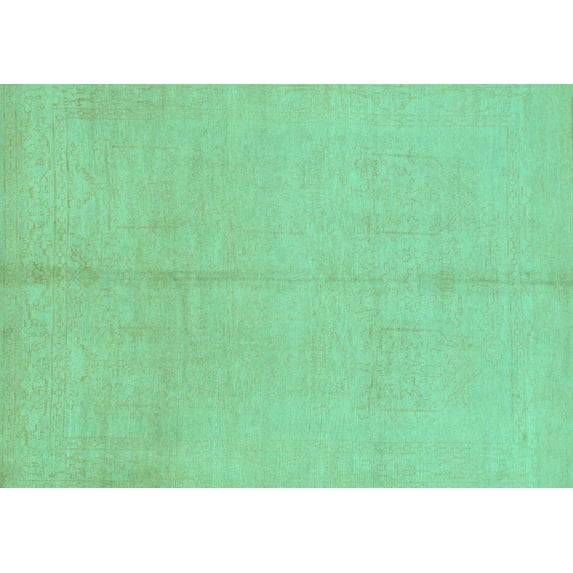 Ahgly Company Machine Washable Indoor Rectangle Abstract Turquoise Blue Modern Area Rugs, 2' x 4'