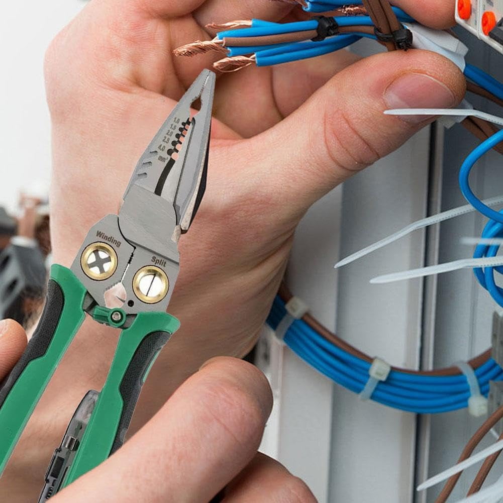 8 in 1 Wire Stripper with Voltage Tester, Wire Stripper Pliers Multi-Function Electrician Tool, Gift for Stripping/Cutting/Scraping/Crimping Wires/Car & Home Electrical Repair