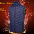 thumbnail image 4 of Chaleco calefactor de cuello alto para hombre, chaleco de algodón, chaleco calefactor eléctrico, fuente de alimentación USB, temperatura constante inteligente, 4 of 4