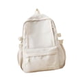 thumbnail image 3 of Mochila de moda versátil con bolsillo frontal, informal, de nailon, ligera y ajustable. Blanco, 3 of 9