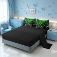 thumbnail image 4 of Homewish Bling Butterfly King Bedding for Girls, Black Green King Bed in a Bag, Black Reversible, 7-Piece, 4 of 7