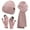 Pink-2, variant on FZ FANTASTIC ZONE Woman Men Winter Warm Hat Beanie Long Scarves Touch Screen Gloves Knit Set,Darkgrey