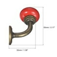 thumbnail image 2 of Wall Hooks, 2Pack - Zinc Alloy Single Prong Ceramic Handle Clothes Hook, Bronze Hooks for Hanging Towel (Red), 2 of 6