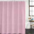 thumbnail image 2 of Pink Burlap Texture Shower Curtain, Waterproof Shower Curtains for Bathroom, Farmhouse Vintage Pink Washable Fabric Bathtub Curtain Set Bath Decor with 12 Hooks Long 72"x84", 2 of 8