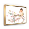 thumbnail image 3 of Designart 'Lovely Bird Sitting On Branch of Sakura With Butterflies' Traditional Framed Canvas Wall Art Print, 3 of 5
