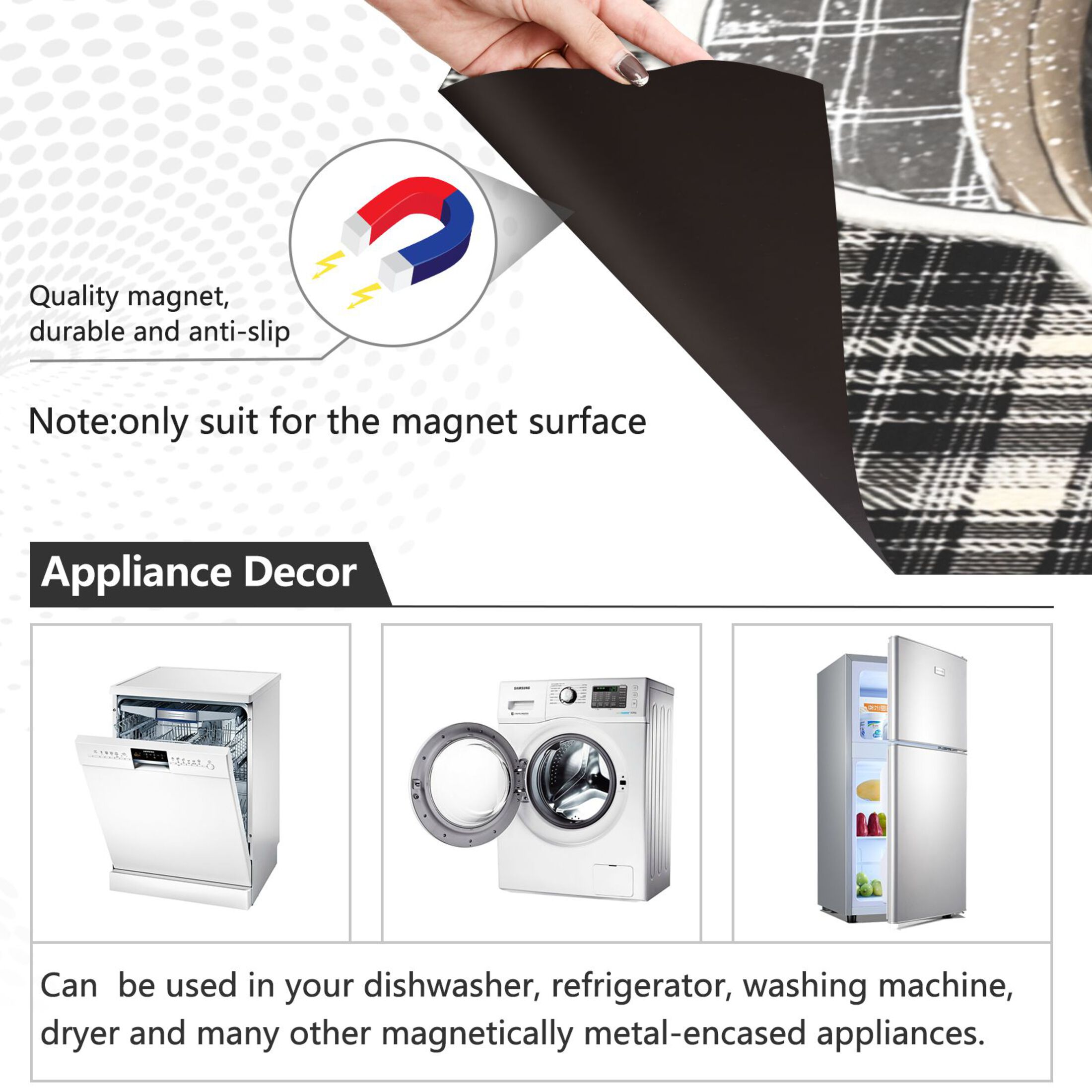 Dishwasher Magnetic Refrigerator Magnet Cover Sticker Home Decorative 23"x26" Dark-themed Straw Doll