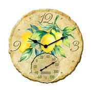 Taylor 8000015 Polyresin Springfield Lemons Clock & Thermometer, Multicolor