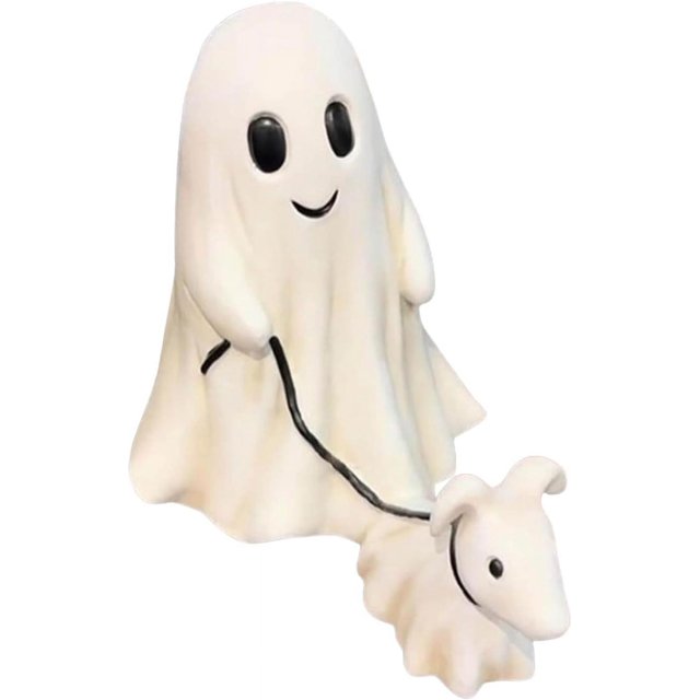 Estatua de fantasma paseando a su perro fantasma XINYU decoraciones de Halloween para interiores