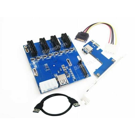PCI-e Express 4 Port 1X Multiplier Riser Cable for Crypto Mining Bitcoin