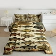 thumbnail image 3 of Homewish Fishing Theme Bedding Comforter Set 2pcs for Female Men Adults,Big Bass Fish Twin Comforter Sets Microfiber,Retro Vintage Breathable Bedding Set,Ultra Soft Home Decor,Reversible, 3 of 9