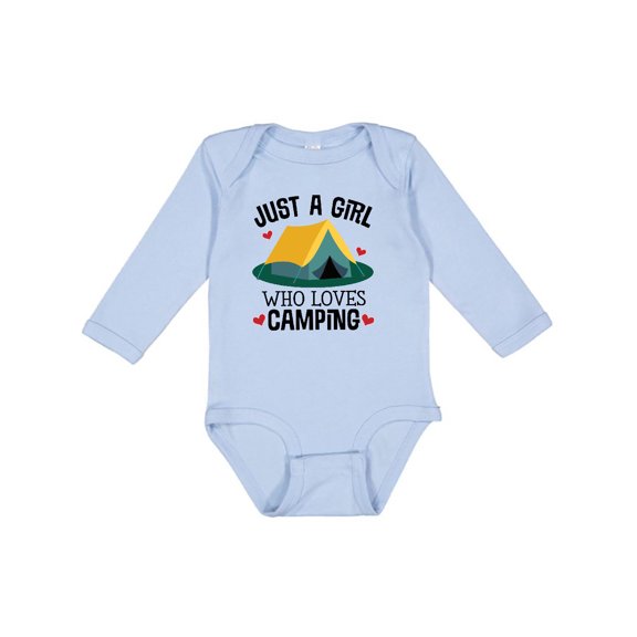 Inktastic Just a Girl Who Loves Camping Girls Long Sleeve Baby Bodysuit
