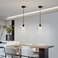 thumbnail image 3 of 2-Light Modern Glass Shade Height Adjustable Cylinder Pendant Light Chandelier Ceiling Light Fixture for Kitchen Island Living Room, 3 of 8