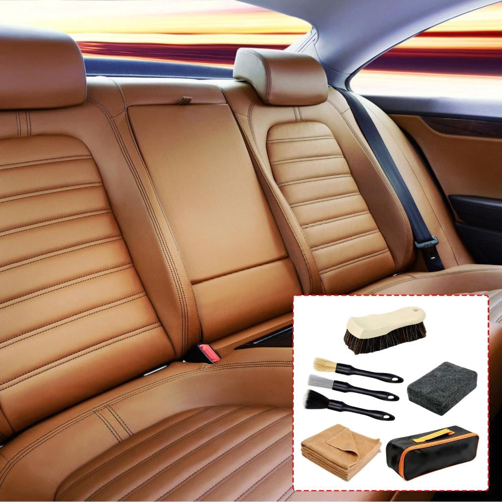 Giaone Ergonomic Brush Car Detailing Interiors Kits For Sensitive Materials And Fine Fabrics Care