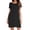 Black, variant on DAFEI Women's Summer New Rolled Edge Solid Color Short Sleeved Comfortable Sleeping Skirt Home Clothes