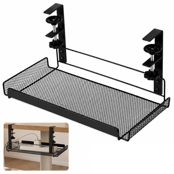 Under Desk Cable Management Tray Cord Wire Shelf Organizer