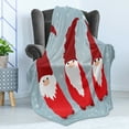thumbnail image 4 of Gnome Soft Flannel Fleece Blanket, Funny Elves in Santa Clothes Xmas Theme in Winter with Snowflakes Humor, Cozy Plush for Indoor and Outdoor Use, 50" x 70", Vermilion Ruby Pale Blue, by Ambesonne, 4 of 5