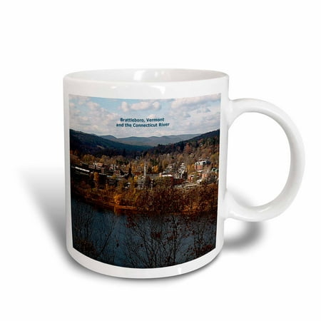 

3dRose Brattleboro Vermont and the Connecticut River - Ceramic Mug 15-ounce
