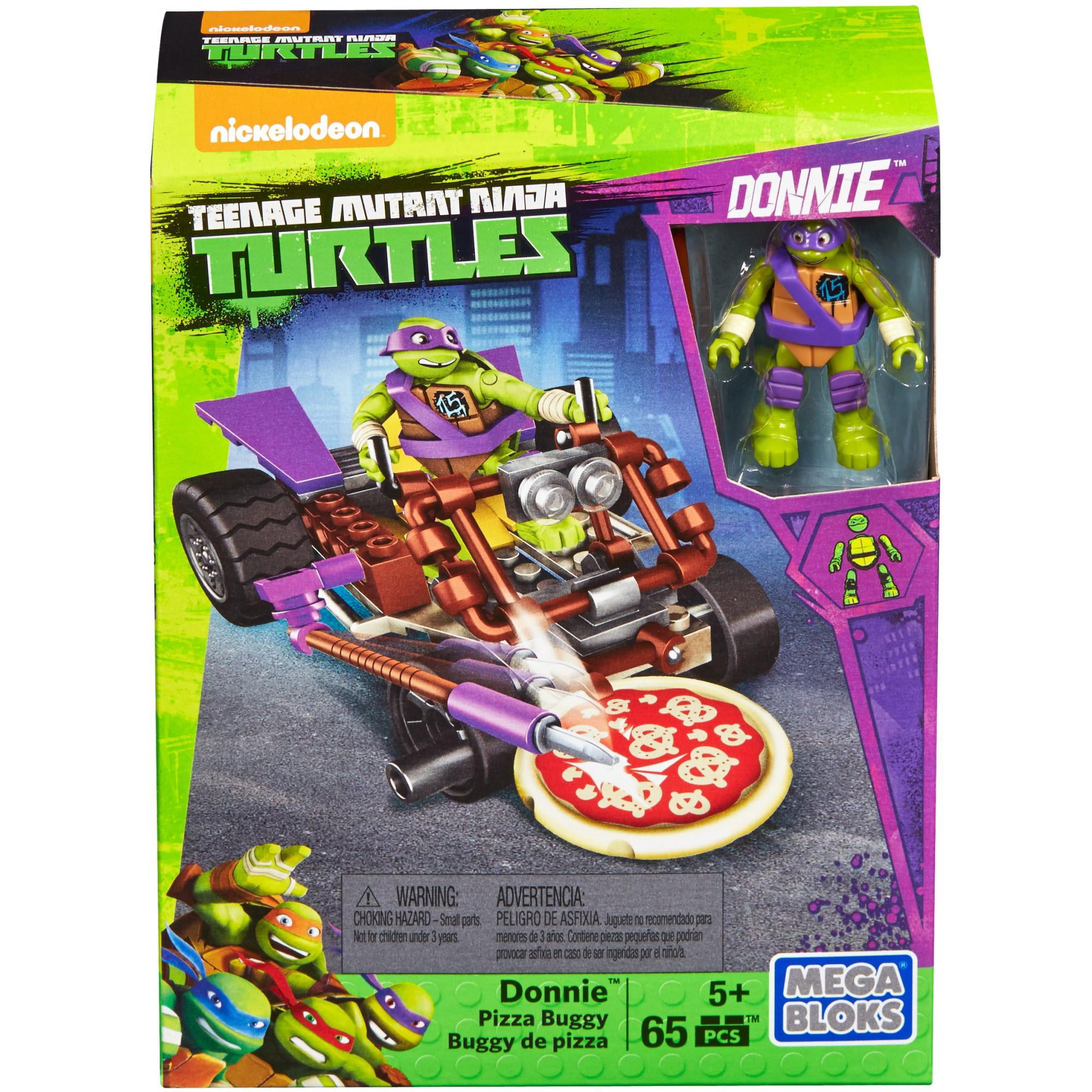 Mega Bloks Teenage Mutant Ninja Turtles TMNT Donnie Mikey Pizza Racer Buggy 