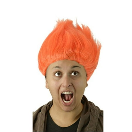 Orange Adult Troll Wig Gnome Clown Doll Costume Sports Team Fun Dr Seuss
