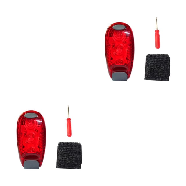 relayinert Waterproof LED Warning Light Portable Warning Light Multifunctional Night Cycling Lamp ABS Bike Taillight Red 2Set