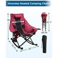 thumbnail image 4 of ZENPETIO Heated Camping Chair, Oversized Outdoor Rocking Chair with 20000mAh Power Bank, Portable Folding Heated Chair for Camp, Lawn, Sports, Winter Use, 4 of 10