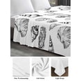 thumbnail image 6 of Ocean Conch Nautilus California King Size Flat Sheet, Wrinkleproof & Fadeproof Cooling Flat Bed Sheet Only, White Black Coastal Beach Shell Breathable Soft Bedding Top Sheets 108 x 98 Inches, 6 of 8