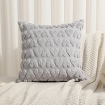 KCEHTA Valentines Pillow Covers 18x18 inch Soft Plush Cute Heart Throw Pillow Covers Decorative Pillowcase Cushion Cover for Sofa Couch Bed Living Room Wedding Anniversary Valentines Day Decorations