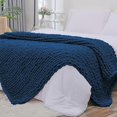 thumbnail image 1 of Chunky Knit Blanket Throw x Hand Knitted Chenille Throw Blanket Small Soft Thick Yarn Cable Knit Blanket Cute Rope Knot Crochet Throw Blankets for Couch Bed Sofa (Light ), 1 of 7