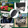 thumbnail image 5 of Heavy Duty Folding Wagon Cart with 3pc Liner Bags - Multi-Use Collapsible Utility Cart for Camping, Beach & Groceries (Cream), 5 of 10