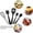 Black, variant on AMERTEER 5PCS Set Silicone Kitchen Utensil Set Kitchenware Silicone Kitchen Utensils Set Spatulas Brush Cooking Tools, Easy to Use & Clean (Red)