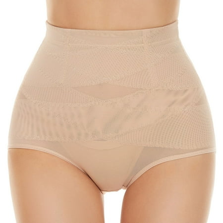 

Double Tummy Control Panty Waist Trainer Body Shaper High Waisted Shapewear for Women 1 PC Nude XXL