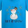 thumbnail image 4 of Inktastic Let It Snow Cute Snowman in Hat and Scarf Youth T-Shirt, 4 of 5