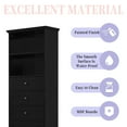 thumbnail image 4 of Gzxs 67.3" Tall Bathroom Cabinet, Modern Freestanding Cabinet with 3 Drawers, Adjustable Shelves and Open Storage Space, for Living Room, Kitchen, Black, 4 of 9
