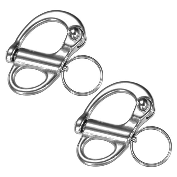 Uxcell 2PCS 35 mm 316 Stainless Steel Swivel Eye Snap Shackle 500KG Sailing Rigging/Camping/Marine