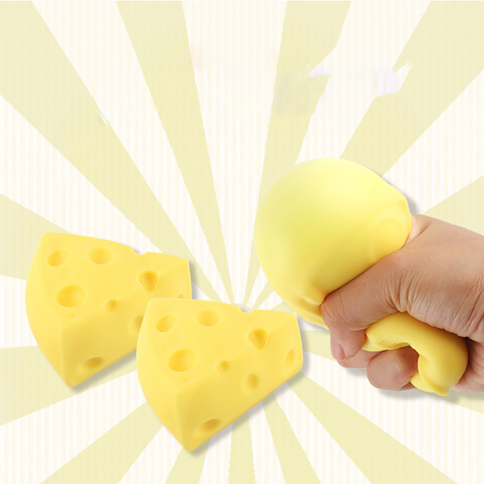 Cheese Squishy Stress Relief Squeeze Soft Slow Rising Realistic Peanut Shape Desk Fidget
