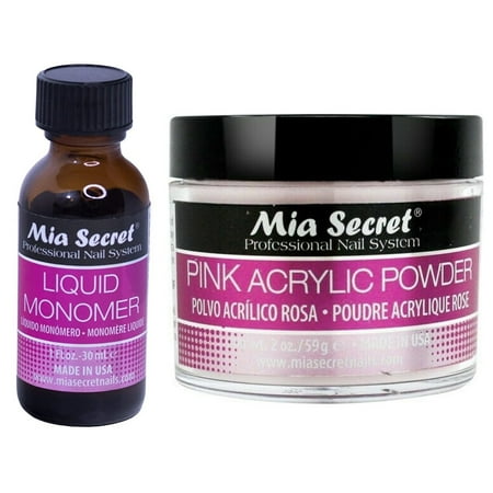 Mia Secret Liquid Monomer 1 oz and Pink Powder 2 oz