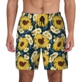 thumbnail image 3 of Uemuo Sunflowers Pattern Mens Swim Trunks Quick Dry Board Shorts with Mesh Lining, Stretch Beach Shorts Quick Dry No-Chafing Board Shorts-Medium, 3 of 9