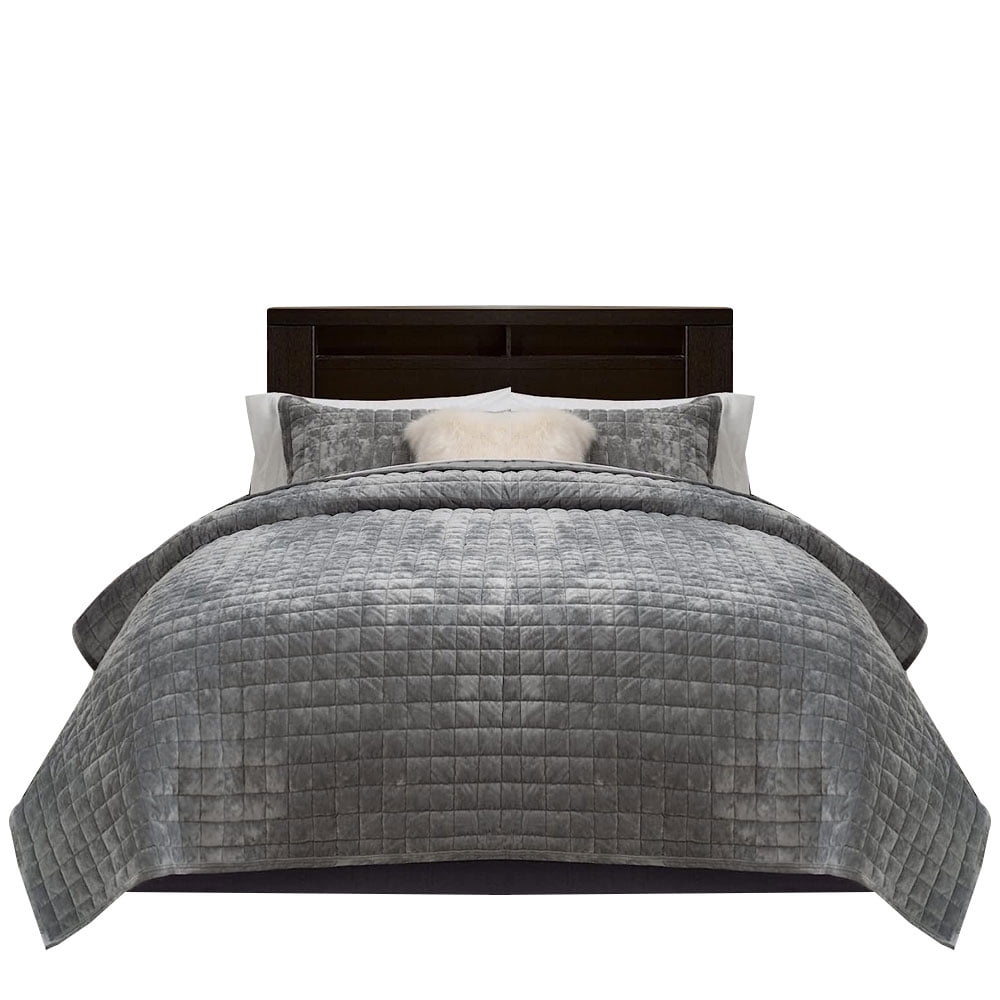 3Piece Comforter Sets, Reversible Queen Size Bedding Set with Velvet