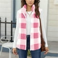 thumbnail image 3 of DAFPZW Womens Fleece Sherpa Vest Winter Sleeveless Fuzzy Fluffy Checkered Plaid Vest Zip Up Soft Jacket with Pockets, 3 of 9