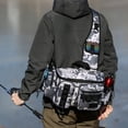 thumbnail image 5 of Mochila para Aparejos de Pesca Caja de Señuelos Bolsa de Almacenamiento de Equipo Riñonera Mochila para Pesca con Mosca con Soporte para Caña Bolso Bandolera-A, 5 of 5