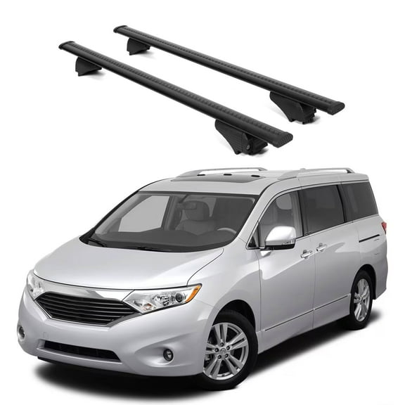 ERKUL Roof Rack Cross Bars for Nissan Quest 2011-2017 | Aluminum Crossbars with Anti Theft Lock for Rooftop | Compatible with Raised Rails - Black