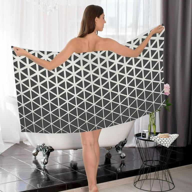 GZHJMY Black White Geometric Bath Towels Set 1 Bath Towel 1 Washcloth Extra Absorbent 100 Cotton Towels Super Soft Bathroom Towels for Home Hotel Travel Walmart