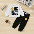 thumbnail image 3 of Younger Tree 1st Birthday Outfit Boy Winter Smile Cool Long Sleeve Sweatshirt Clothes Set Gift for 18-24 Months, 3 of 7