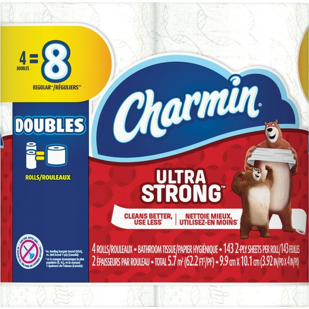 Charmin Bathroom Tissue Double 2Ply 143 Sheets 4 RL/PK White 77777