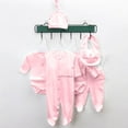 thumbnail image 2 of WUANDIXFA Baby Layette Set 6Pcs Baby Boy Girl Clothes Sets Cute Outfits Set Baby Jumpsuit 0-3 Months Baby for 0-9 Months,Pink, 2 of 7