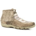 thumbnail image 2 of ROPER WOMENS ANKLE DRIVING MOCASSIN TAN LEATHER WITH MULTI COLORED FABRIC AZTEC VAMP 2 EYELET LACE UP, 2 of 2