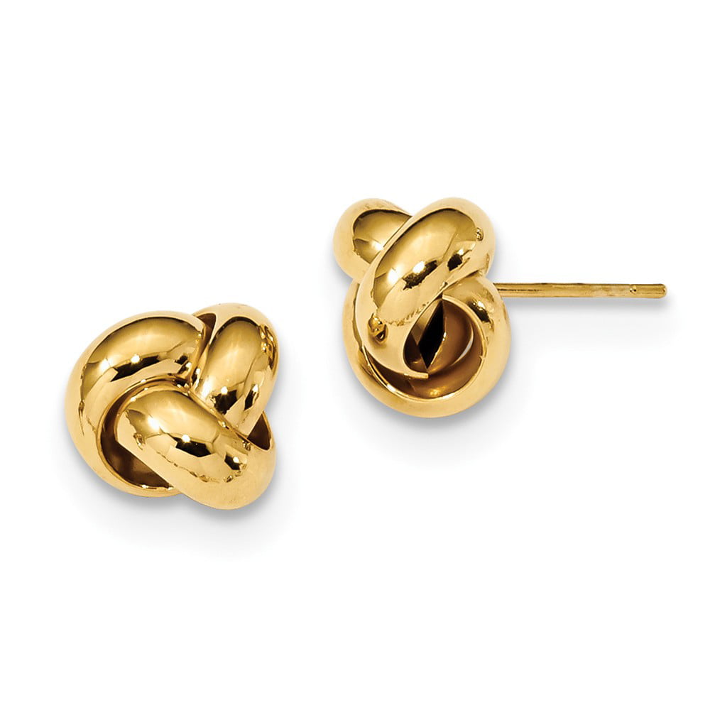 FB Jewels Solid 14K Yellow Gold Polished Love Knot Post Earrings
